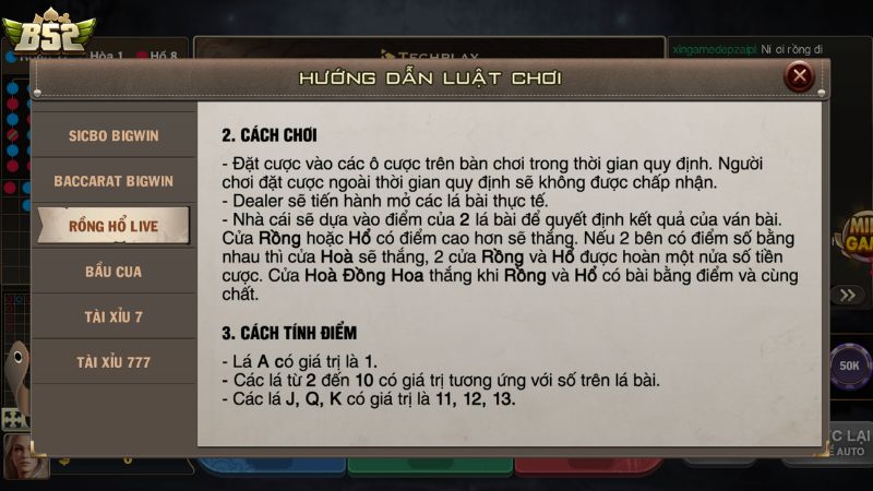 Cách tham gia Game Rồng Hổ B52 Club
