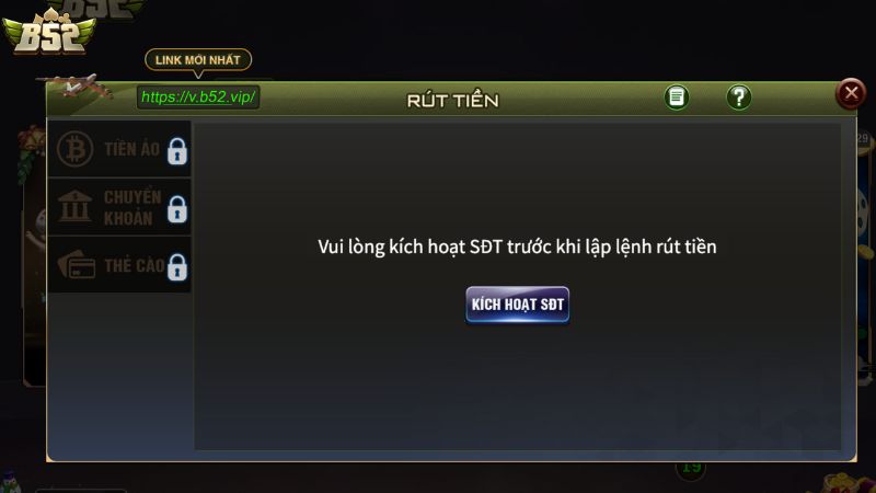 Điều kiện để rút tiền B52 Club