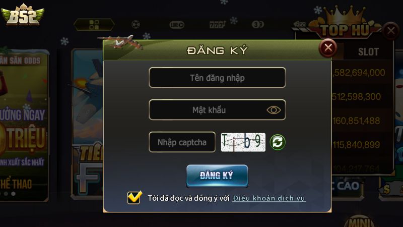 Hướng dẫn các bước đăng ký B52 Club