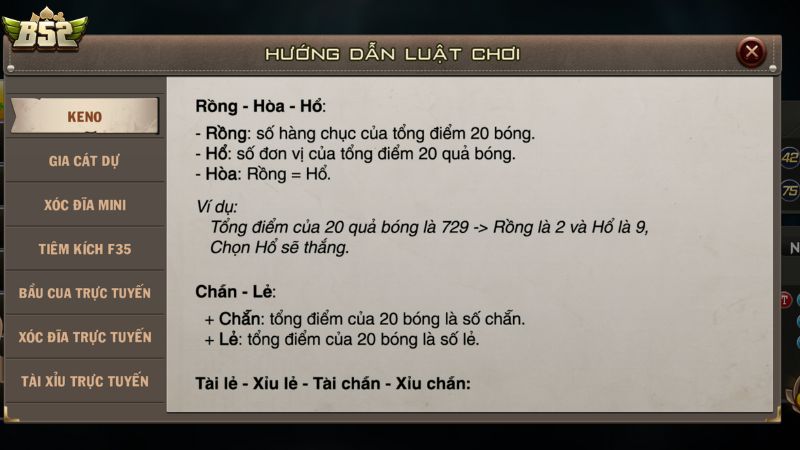 Hướng dẫn cách chơi Xổ số Keno tại B52 Club